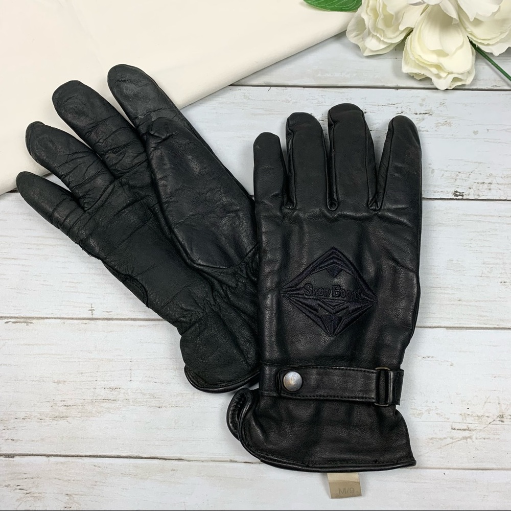Angelo Litrico Men's Black Leather Gloves Lined